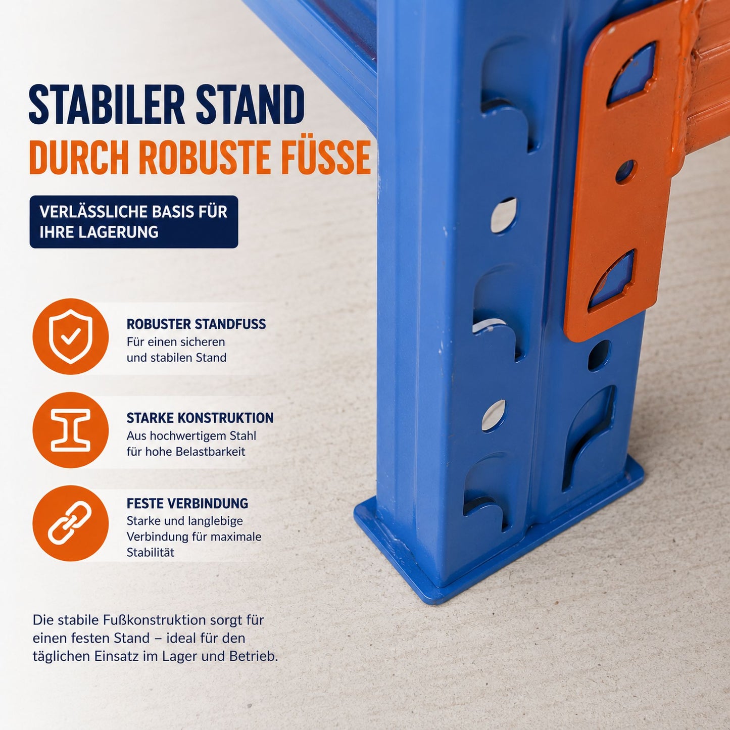 Weitspannregal verzinkt – 1,00–2,00 m Breite | 800 kg Tragkraft | 2,00 m Höhe