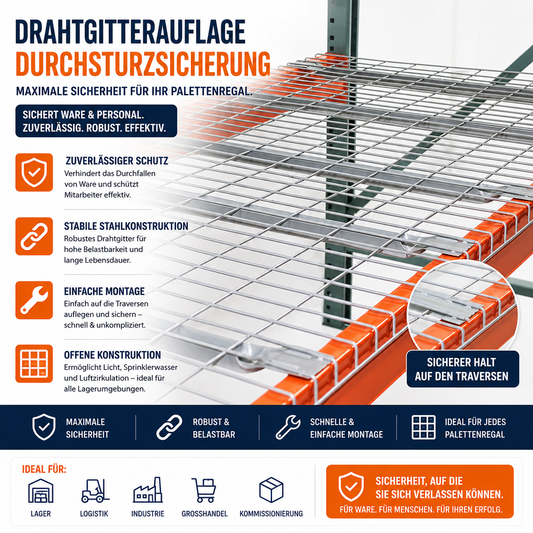 Durchsturzsicherung für Palettenregale – Verzinkt – NEU & sofort verfügbar